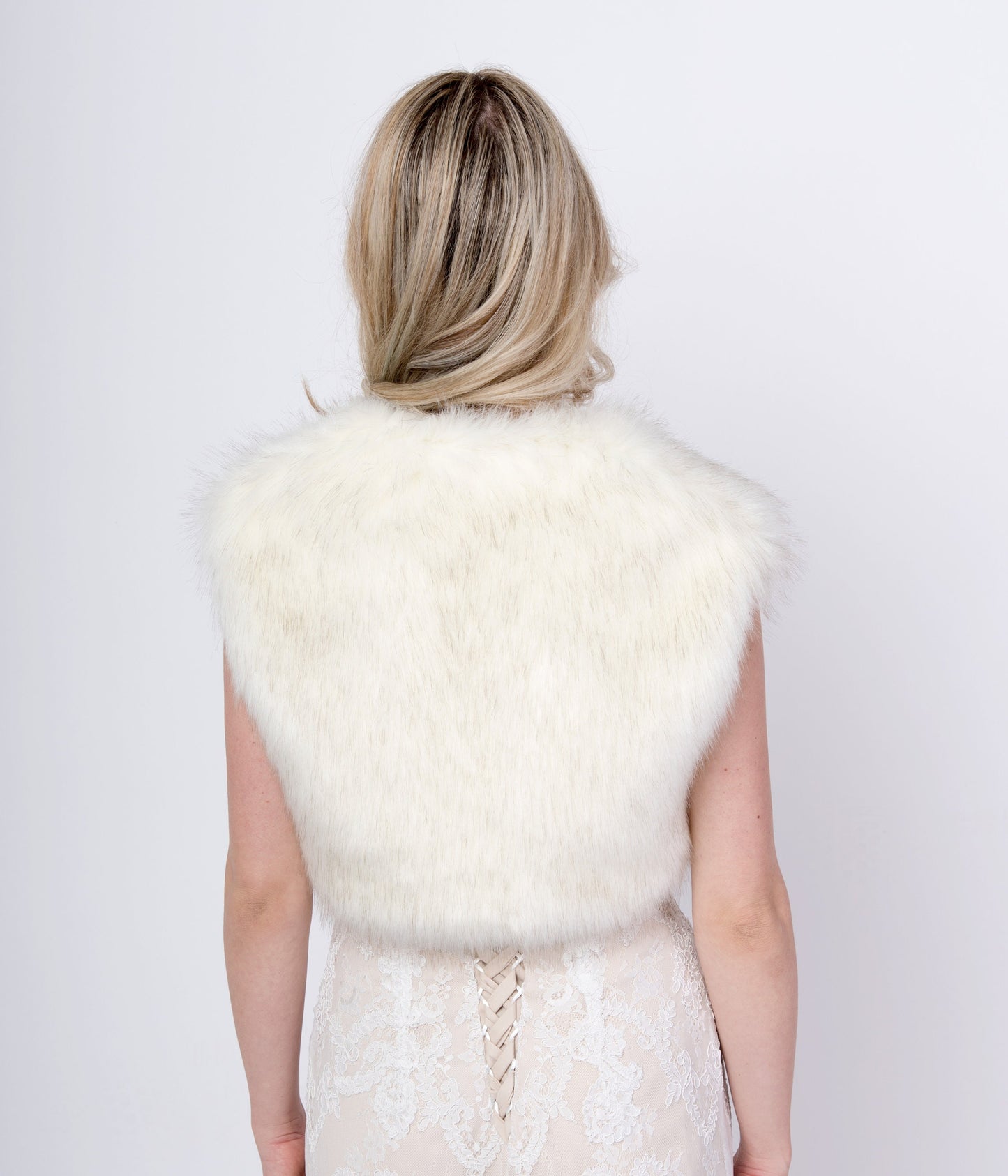 Ivory faux fur bolero faux fur shrug faux fur jacket FB006-ivory