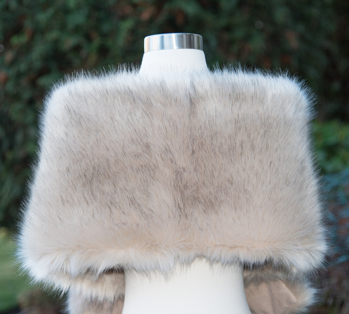 Beige light brown faux fur wrap faux fur stole faux fur shawl bridal wrap bridal cape faux fur shrug B005-beige