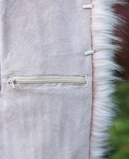 Pure light ivory faux fur wrap with pocket faux fur stole faux fur shawl bridal wrap wedding shrug faux fur cape B001nl-pure-light-ivory