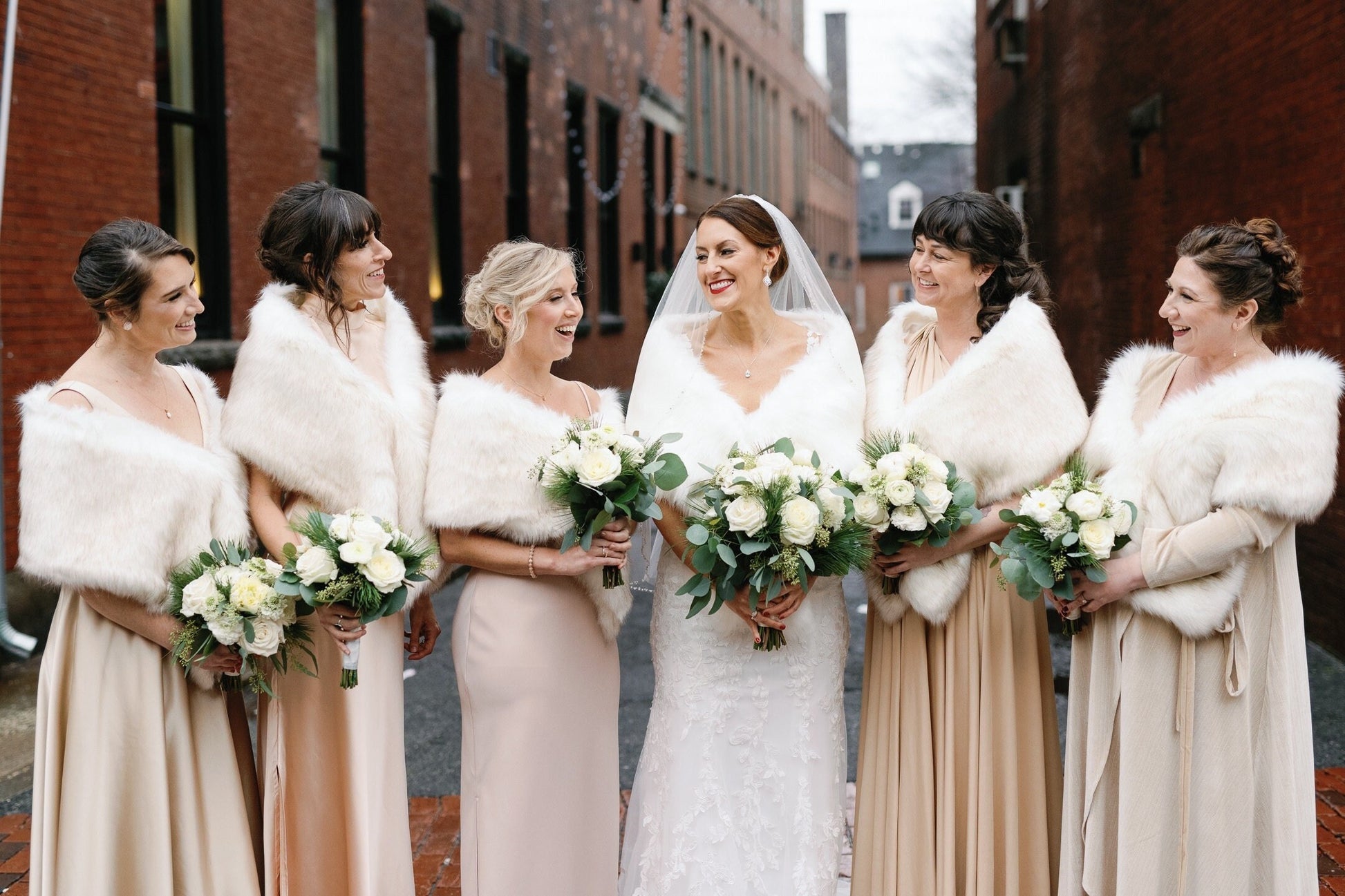 Ivory Faux Fur Bridal Wrap with brown tips, Wedding Fur Shawl, Ivory Fur Wrap, Bridal Faux Fur Stole, Wedding Cape B005-Ivory-brown-tips