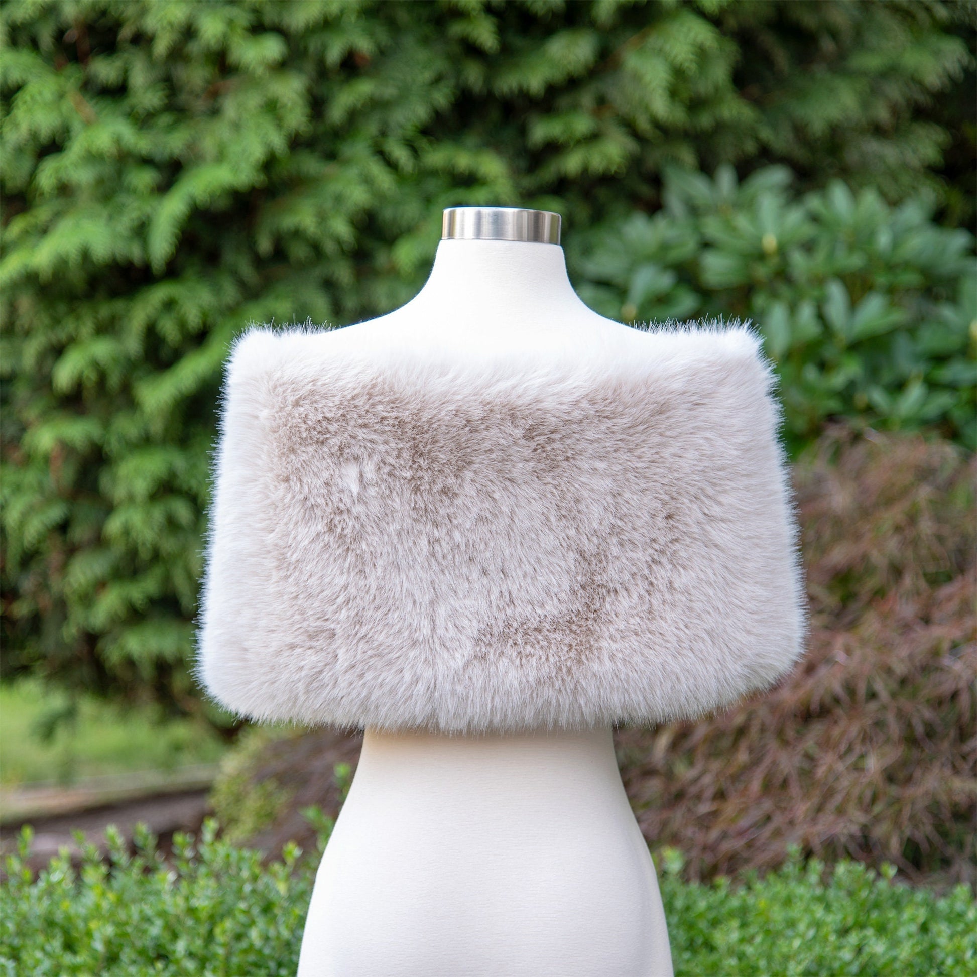Light blush gray faux fur wrap faux fur stole faux fur shawl bridal wrap wedding shrug bridal shrug faux fur cape