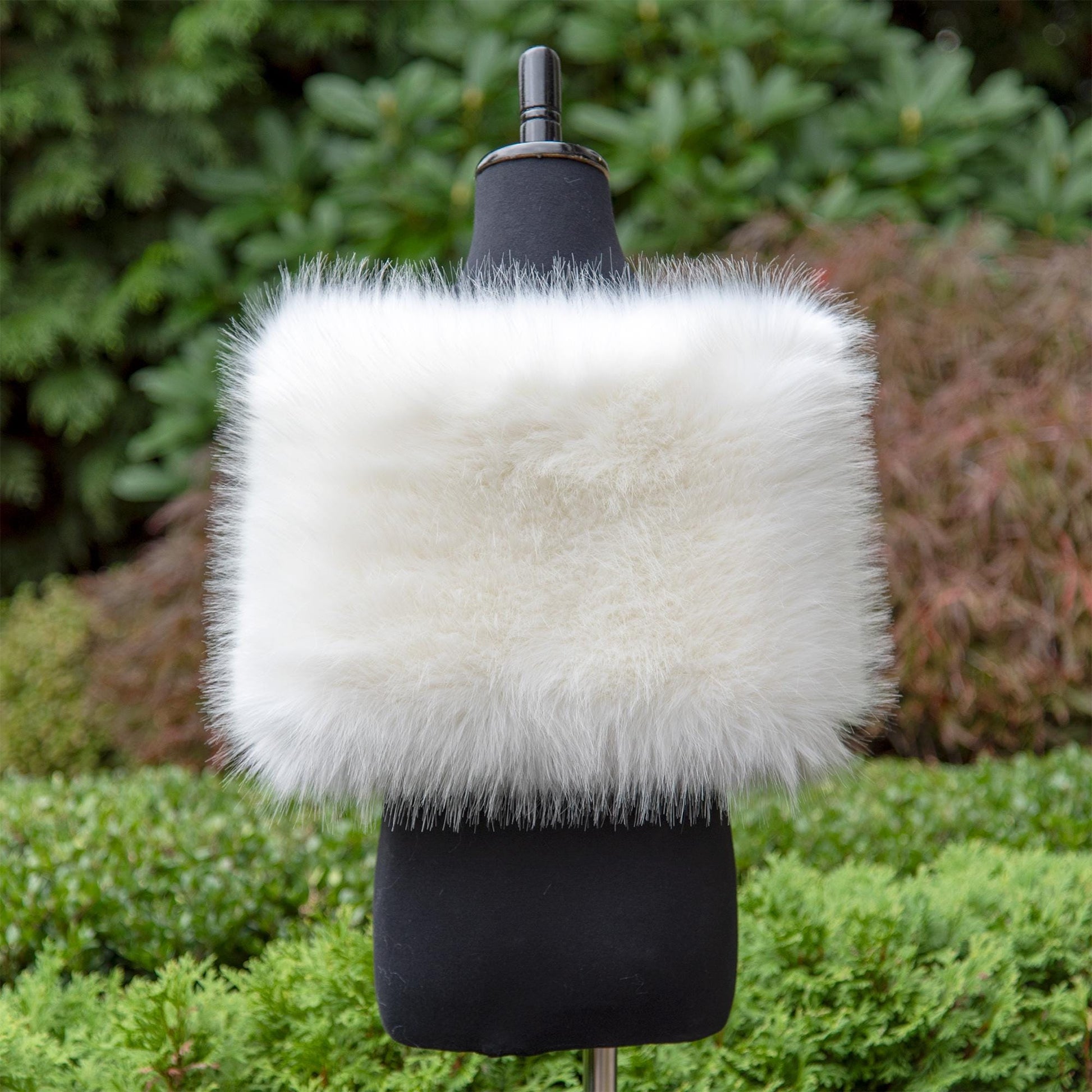 Flower girl's wrap in ivory color with dark brown tips, faux fur shawl for flower girl, faux fur stole, bridal wrap B012F-ivory-darker-tips