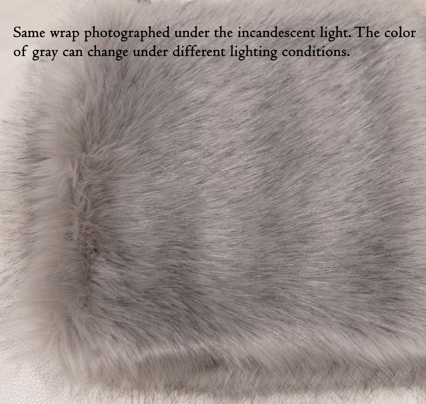 Gray faux fur wrap, silver faux fur stole, faux fur shawl, bridal wrap, wedding shrug, bridal shrug, faux fur cape, faux fur wrap B012-gray