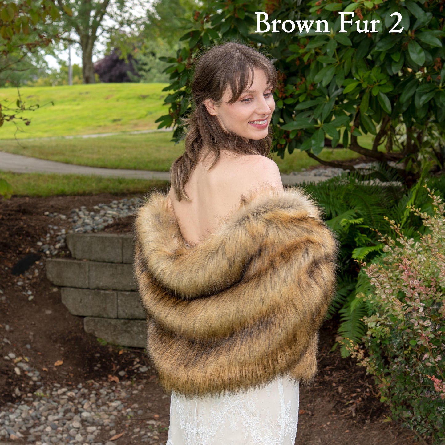 Brown faux fur wrap, faux fur stole, faux fur shawl, bridal wrap, wedding shrug, bridal shrug, faux fur cape