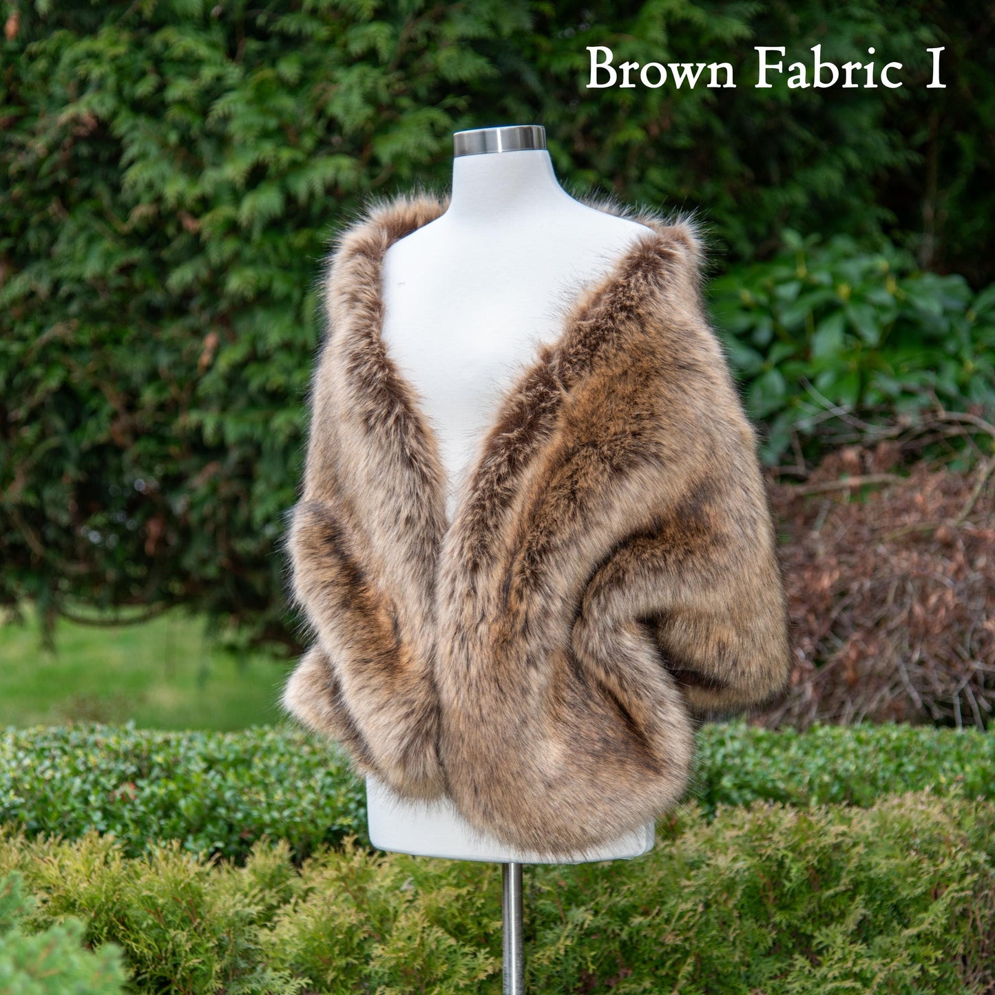 Brown faux fur wrap, faux fur stole, faux fur shawl, bridal wrap, wedding shrug, bridal shrug, faux fur cape