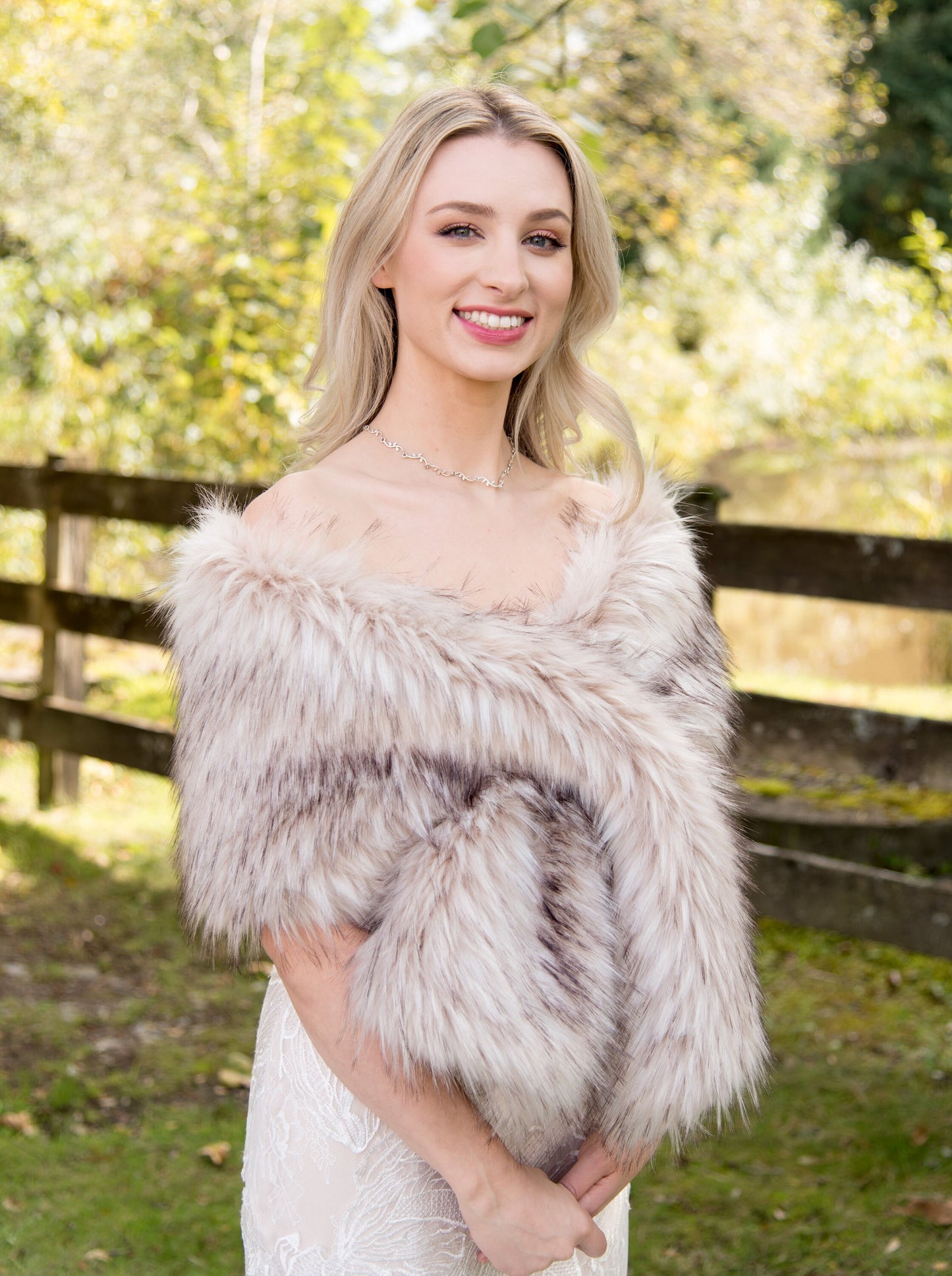 Blush beige faux fur bridal wrap faux fur stole faux fur shawl bridal cape faux fur shrug B005-blush