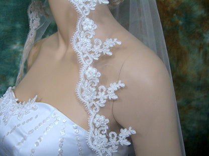 wedding veil, bridal veil, mantilla veil, fingertip length veil, wedding veil white, wedding veil ivory, chapel length veil