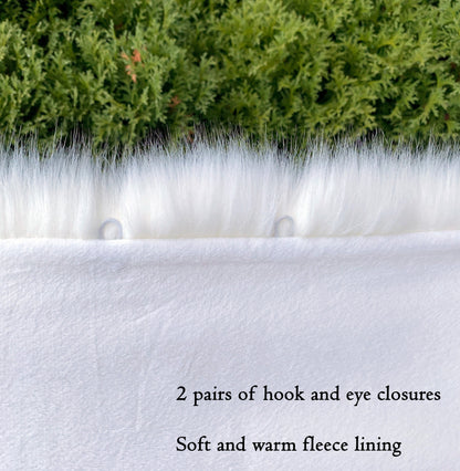 Light Ivory Faux Fur Shawl Wedding Stole, Soft Fleece Lined Bridal Wrap