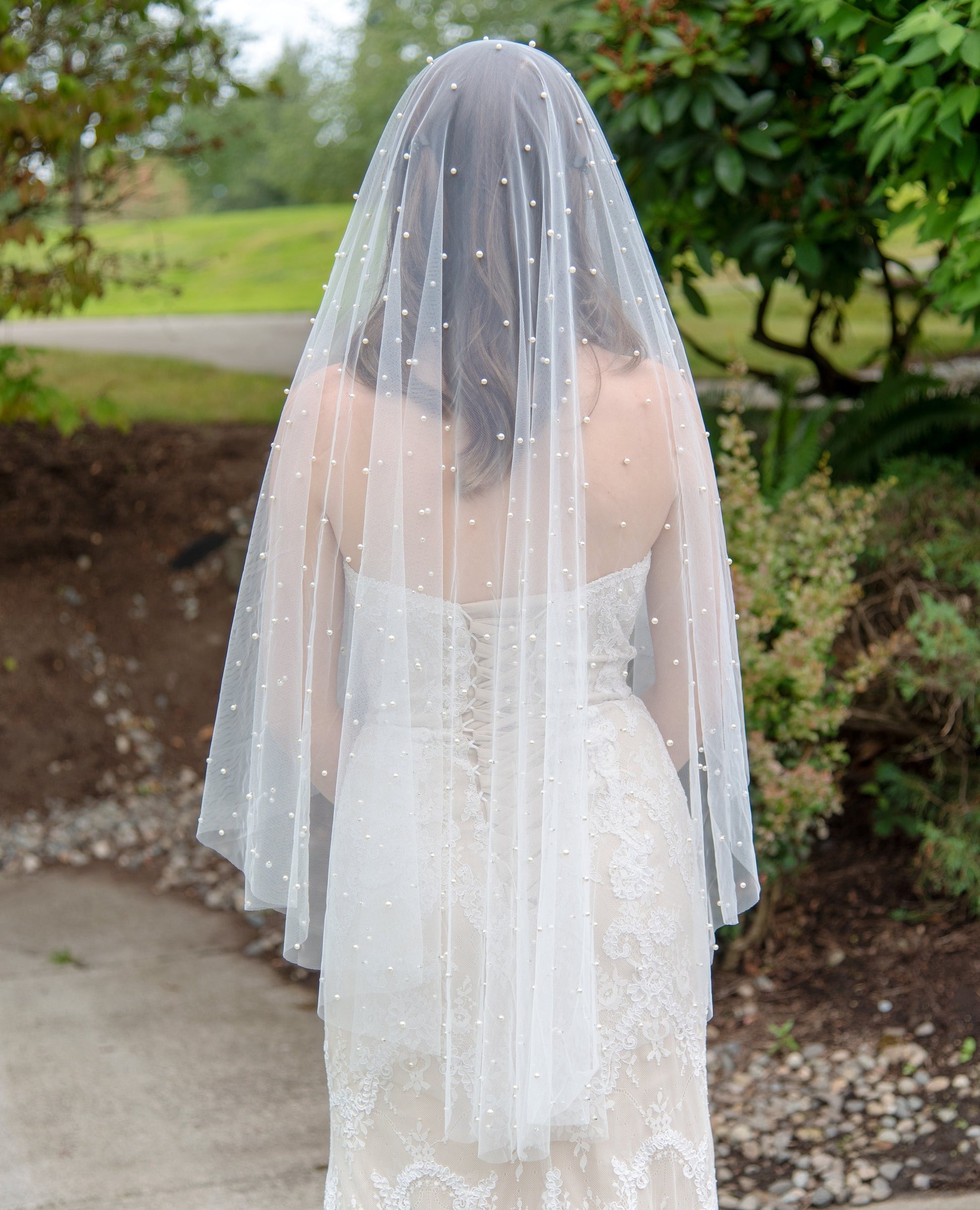 Pearl drop veil, wedding veil, bridal veil, wedding veil ivory