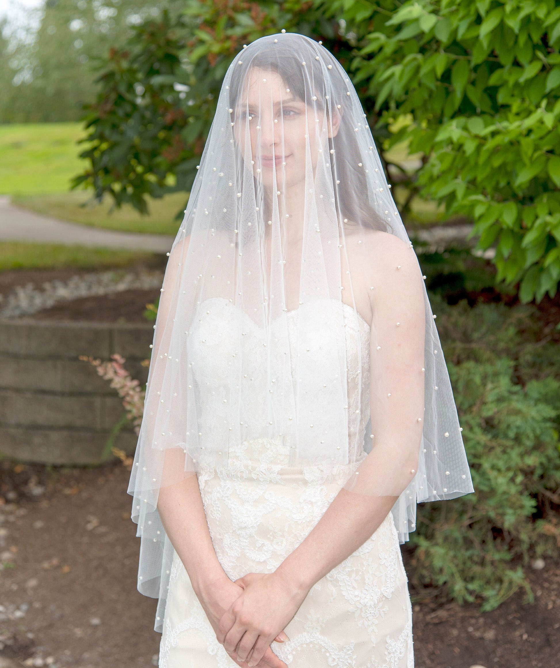 Pearl drop veil, wedding veil, bridal veil, wedding veil ivory