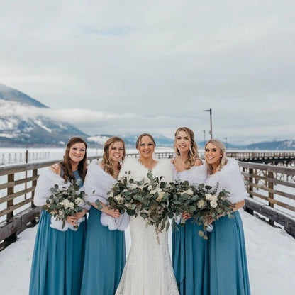 Wedding Dress Fur Capes For Bridesmaids Light Gray Faux Fur Wrap With Black Tips, Wedding Fur Wedding Dress Fur Capes For Bridesmaids Light Gray Faux Fur Wrap With Black Tips, Wedding Fur