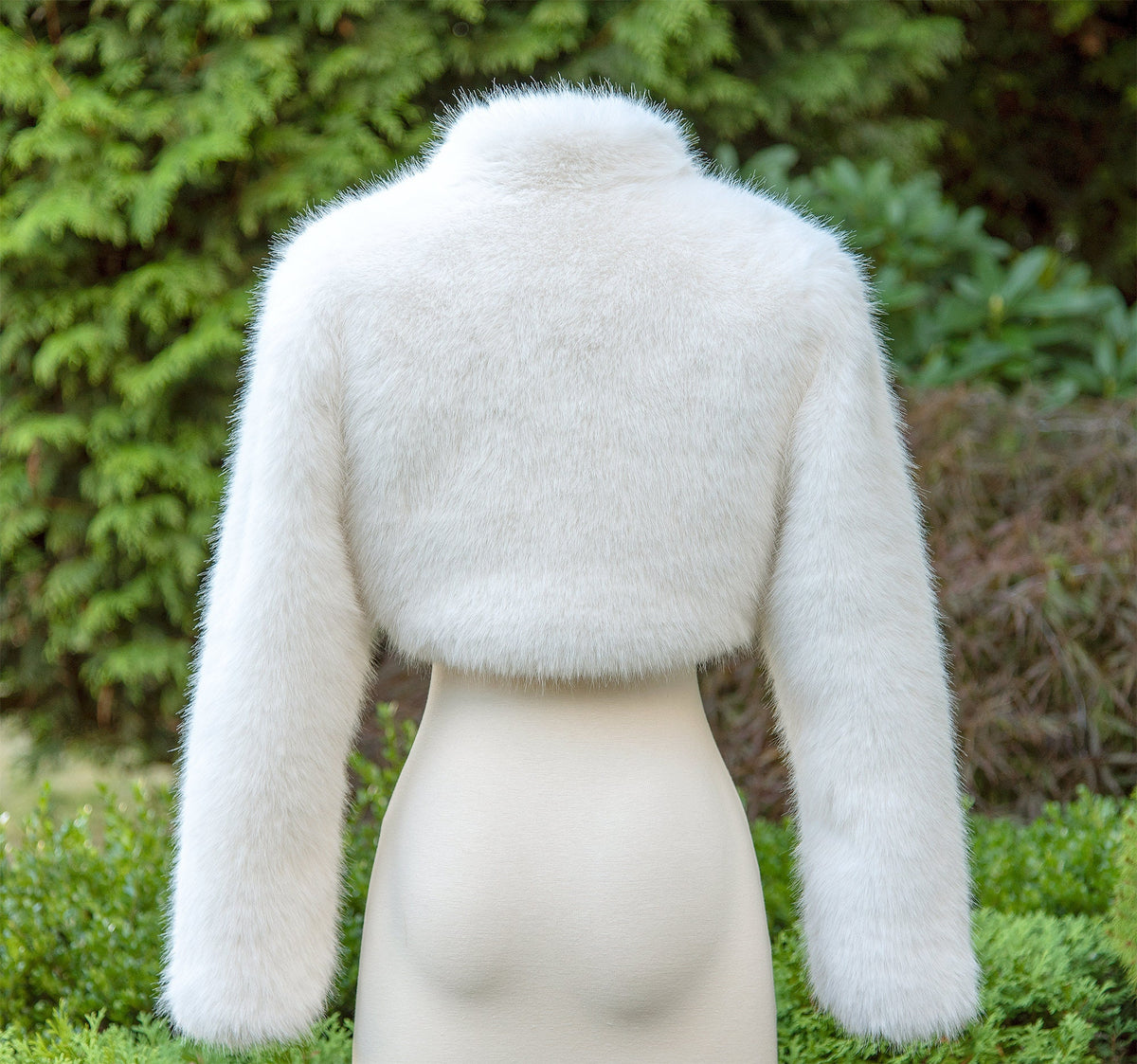 Bridal Faux Fur Bolero: Long Sleeve Wedding Shrug