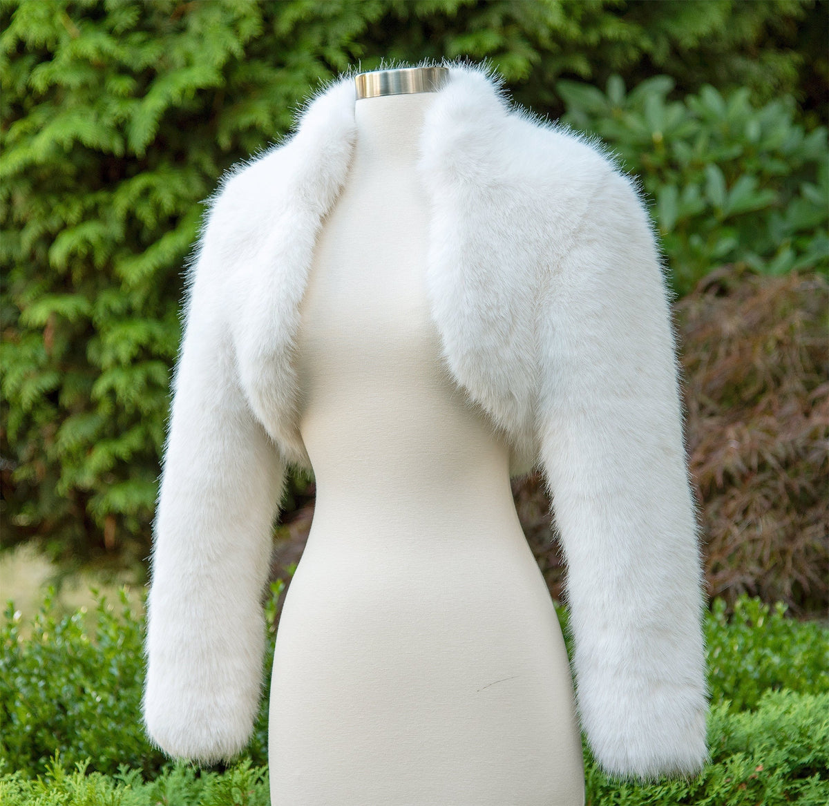 Bridal Faux Fur Bolero: Long Sleeve Wedding Shrug