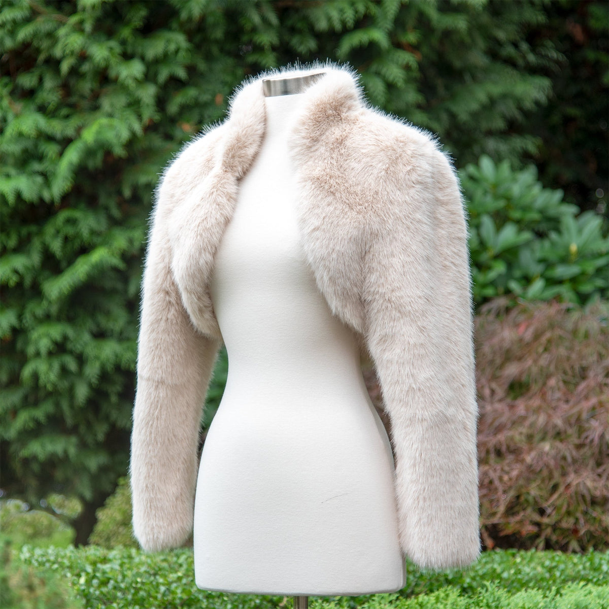 Bridal Faux Fur Bolero: Long Sleeve Wedding Shrug