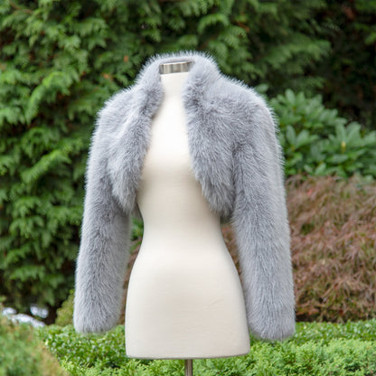 Bridal Faux Fur Bolero: Long Sleeve Wedding Shrug