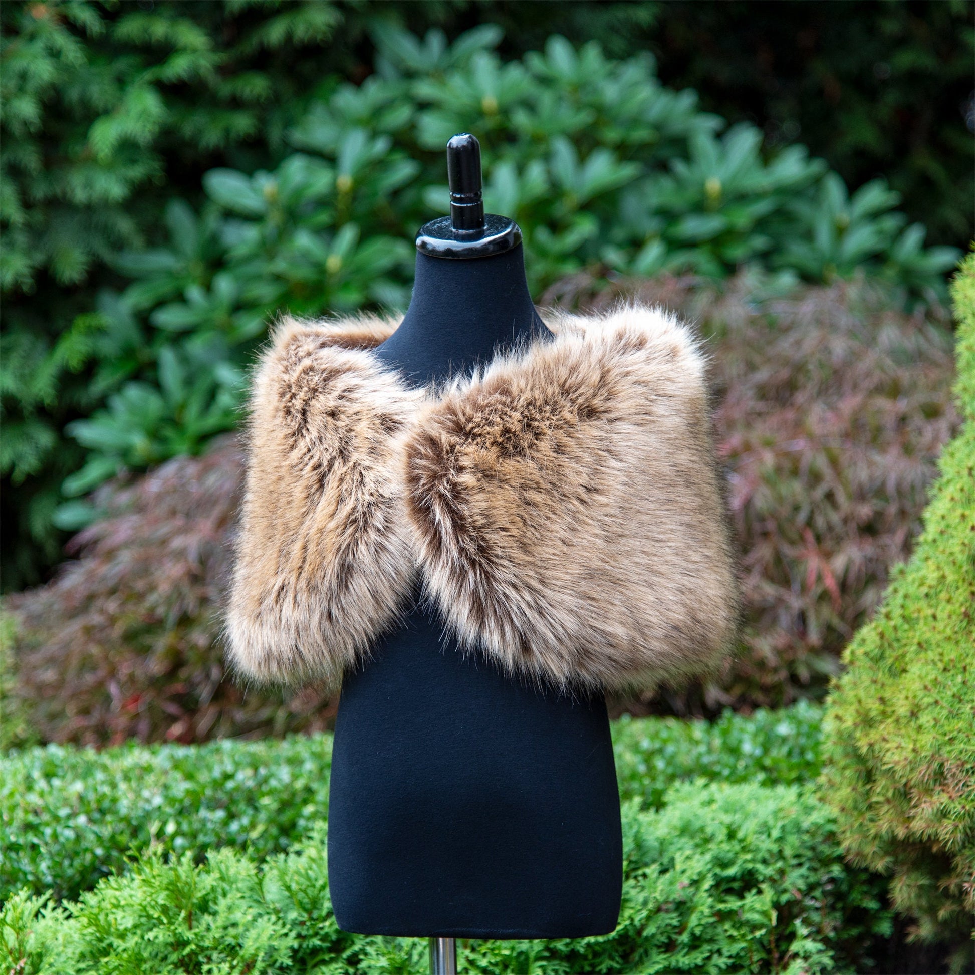 Brown flower girl faux fur wrap, wedding faux fur shawl, faux fur stole, faux fur cape B012F-fox