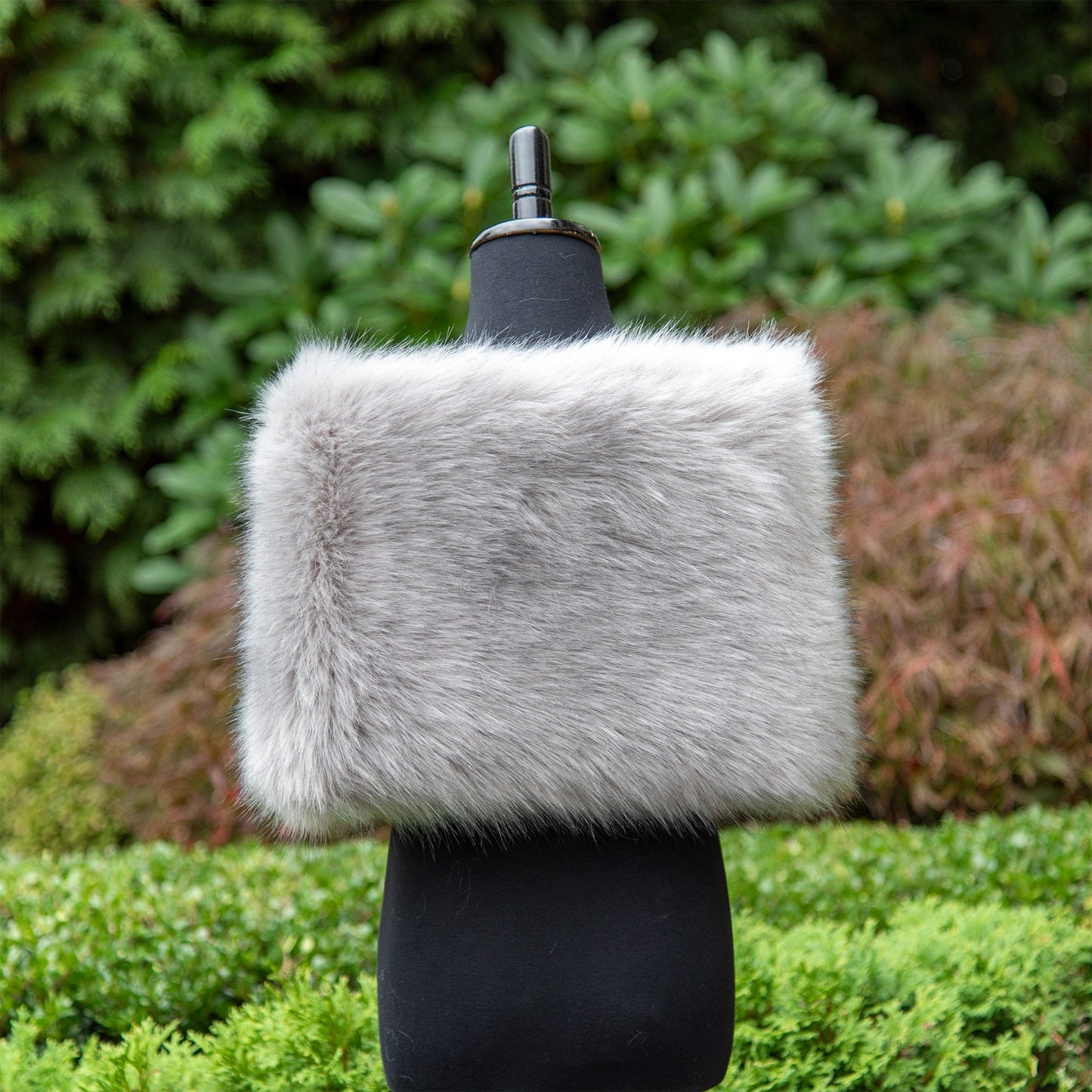 Gray flower girl faux fur wrap, wedding faux fur shawl, faux fur stole, faux fur cape B012F-gray