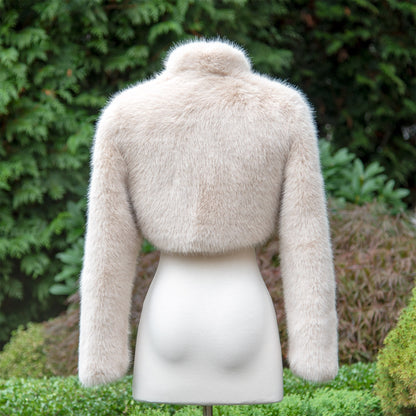 Bridal Faux Fur Bolero: Long Sleeve Wedding Shrug