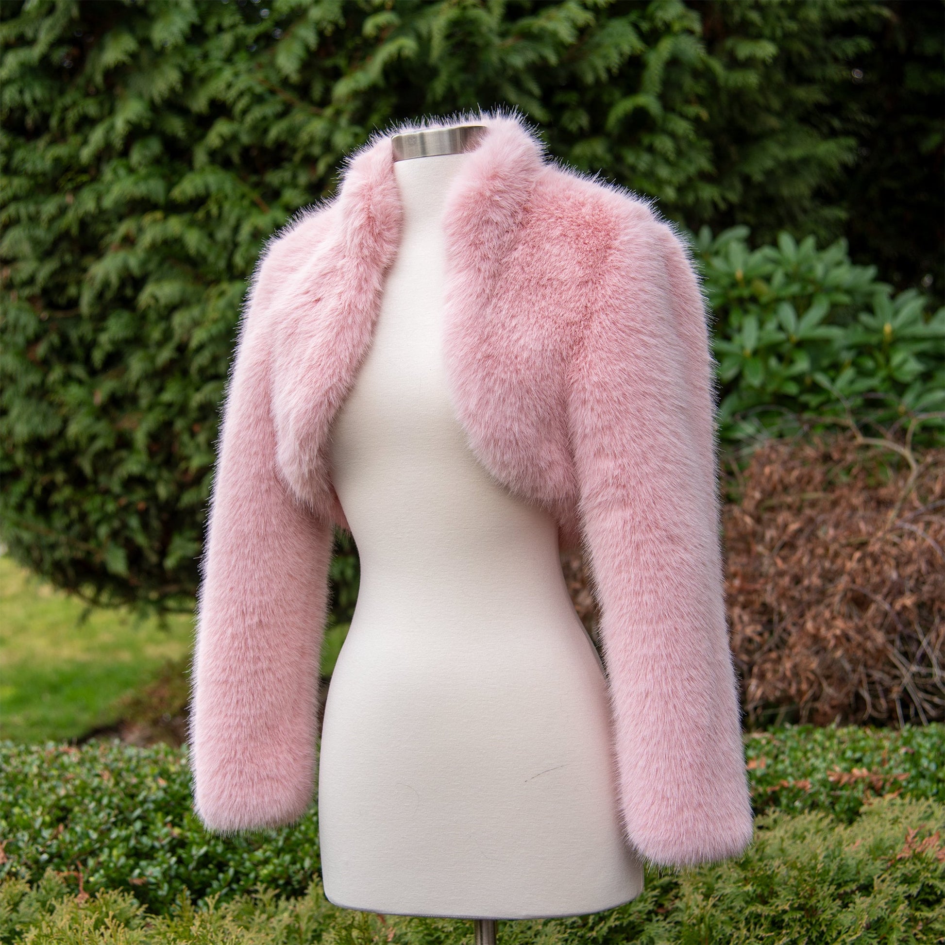 Light pink long sleeve faux fur bolero faux fur jacket faux fur coat f ALEX BRIDAL Light pink long sleeve faux fur bolero faux fur jacket faux fur coat f ALEX BRIDAL