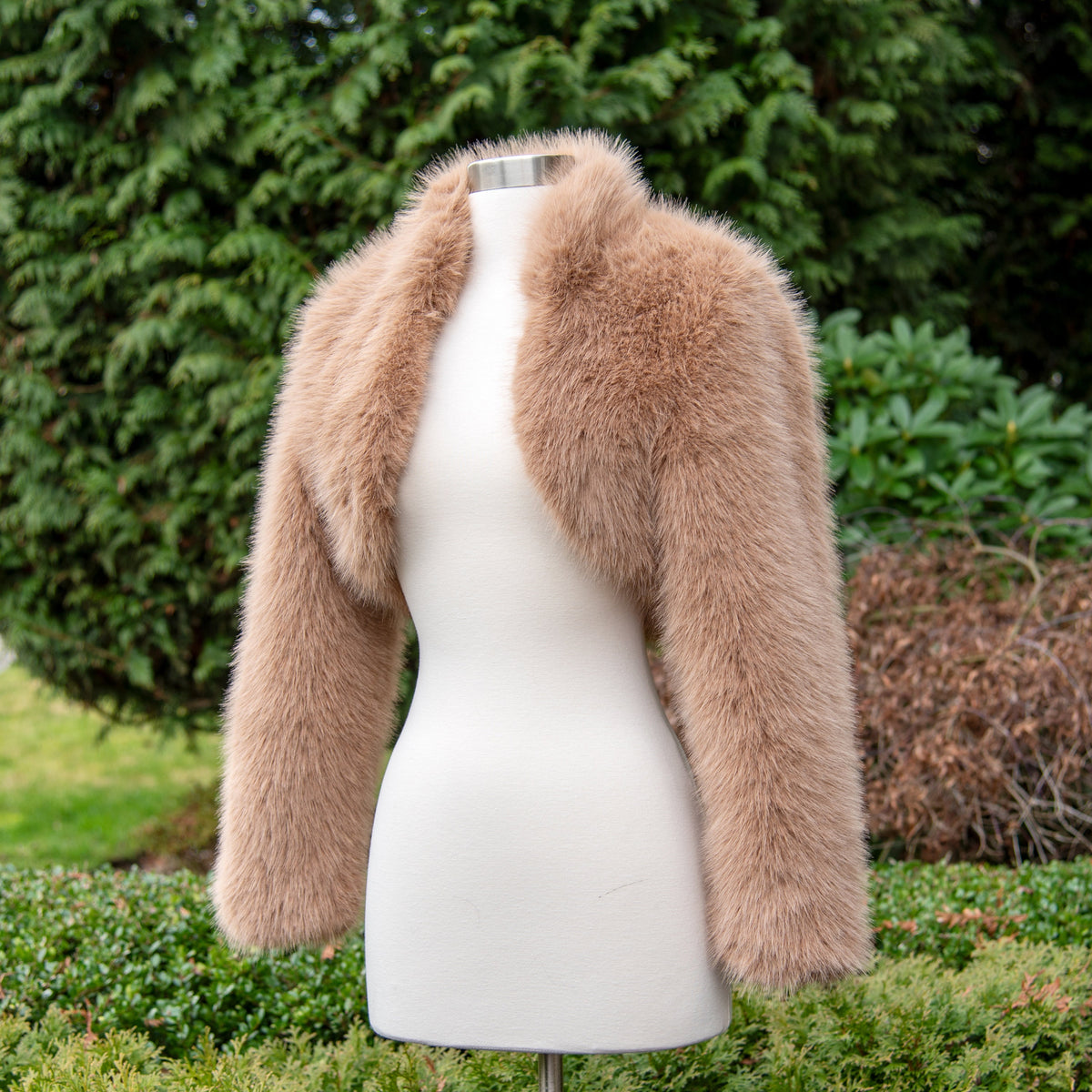 Bridal Faux Fur Bolero: Long Sleeve Wedding Shrug