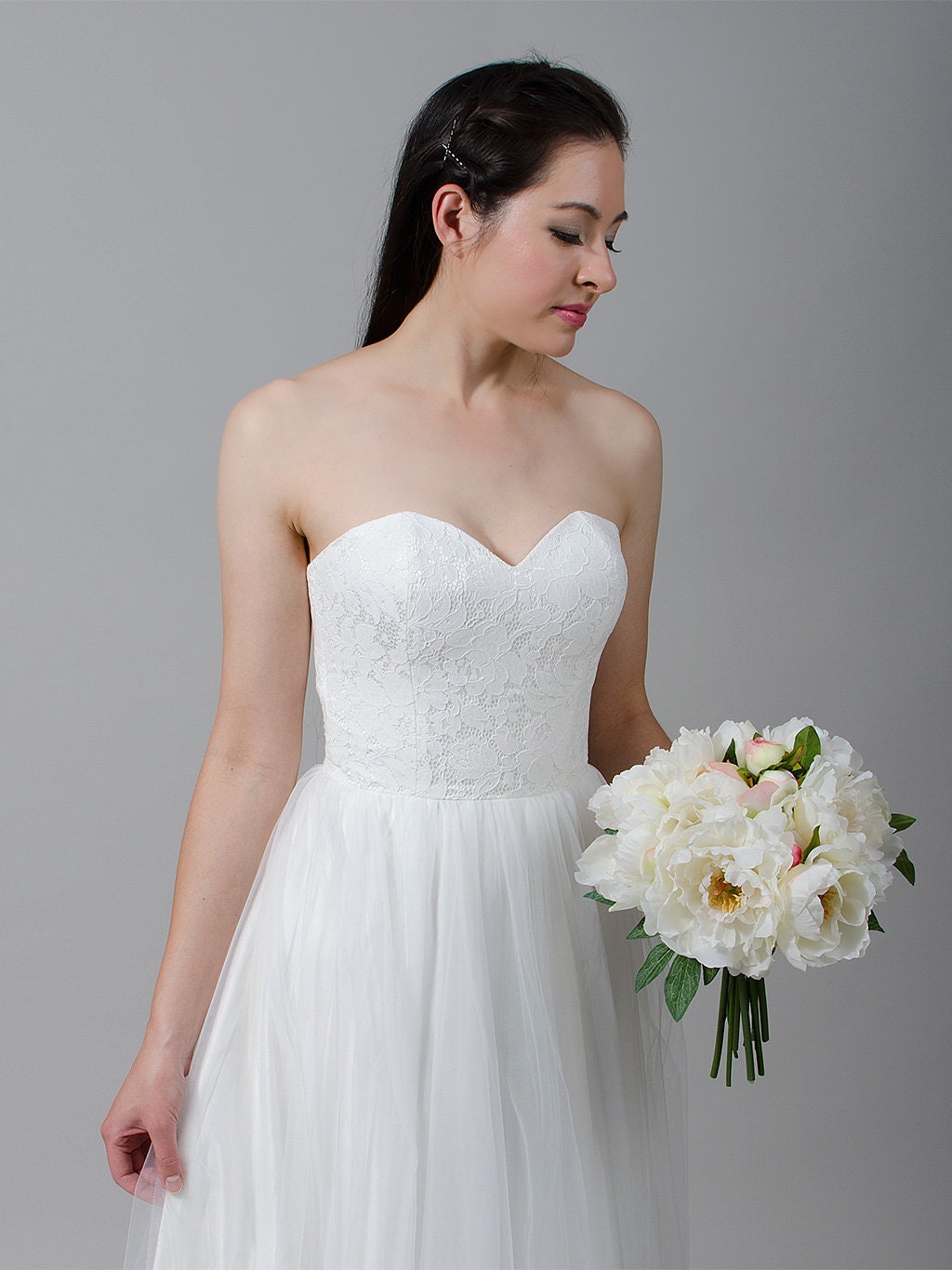 Beaded high neck long sleeve wedding dress topper lace bolero wedding bolero wedding jacket bridal lace topper WJ077