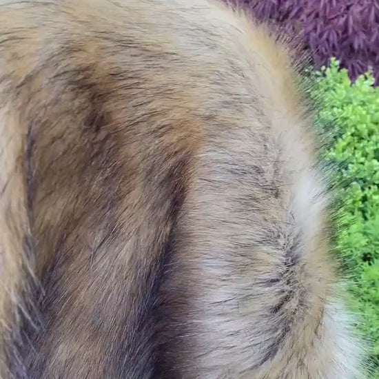 20 inches wide brown faux fox fur stole faux fur shawl bridal wrap faux fur shrug bridal cape B010-fox-2