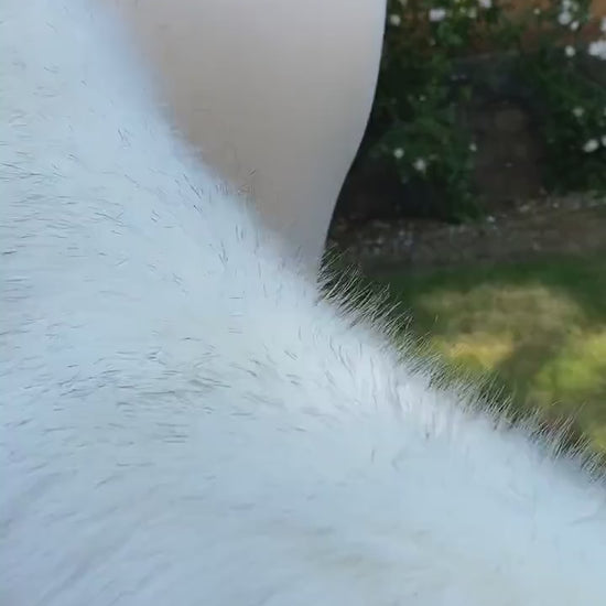 Ivory faux fur wrap faux fur stole faux fur shawl bridal wrap faux fur shrug B005-ivory-dark-brown-tips