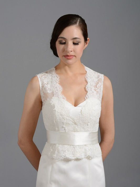 Ivory Lace jacket Bridal Bolero Wedding jacket wedding bolero sleeveless alencon lace