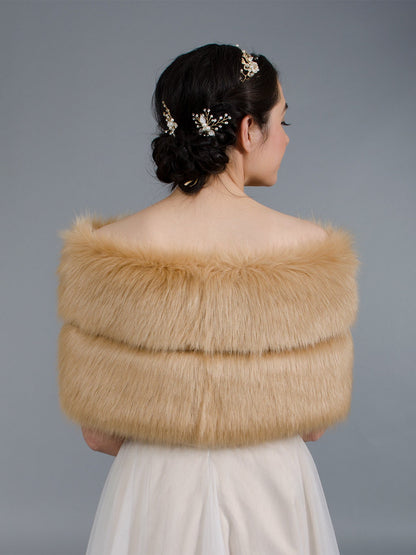 Caramel faux fur wrap faux fur stole faux fur shawl bridal wrap wedding shrug bridal shrug faux fur cape faux fur wrap bridal B003-Caramel