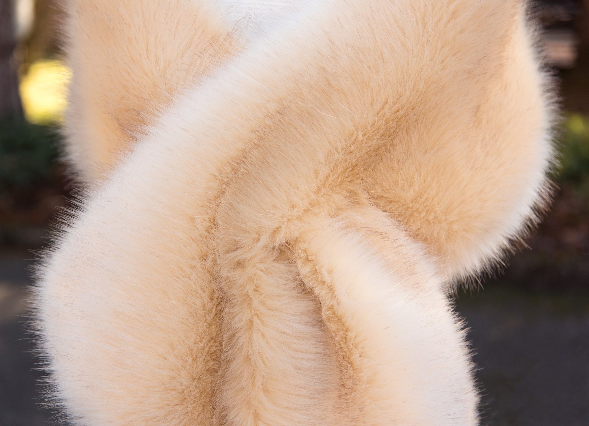 Champagne faux fur bridal wrap faux fur shawl faux fur stole faux fur shrug with brown tips B005-champagne