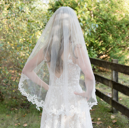 Wedding veil, bridal veil, wedding veil ivory, wedding veil lace, lace bridal veil