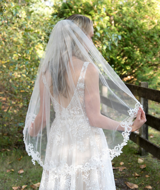 Wedding veil, bridal veil, wedding veil ivory, wedding veil lace, lace bridal veil