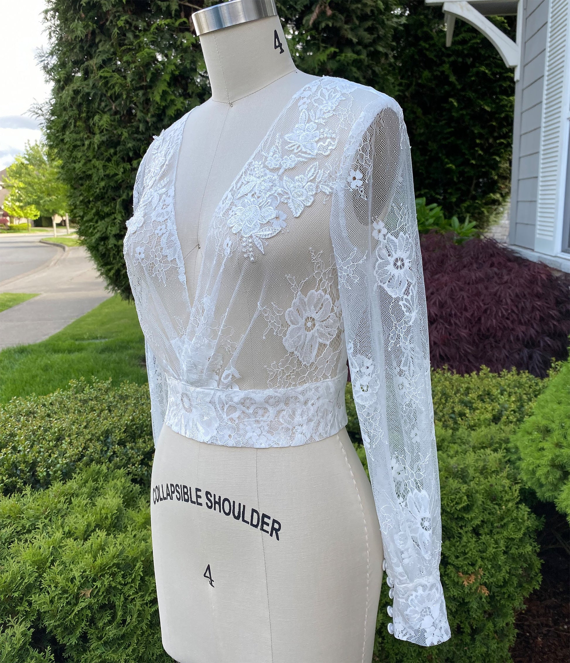 Bishop sleeve lace wedding dress topper | light ivory bridal lace topper | bridal lace jacket | bridal separates