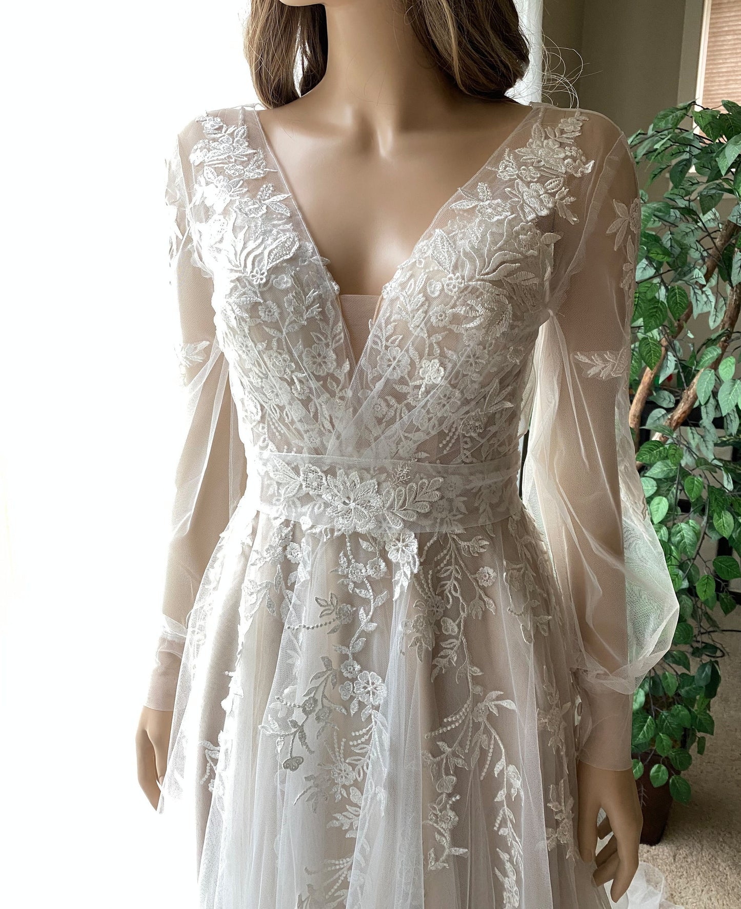 Bishop sleeve wedding dress topper | light ivory bridal lace topper | bridal lace jacket | bridal separates