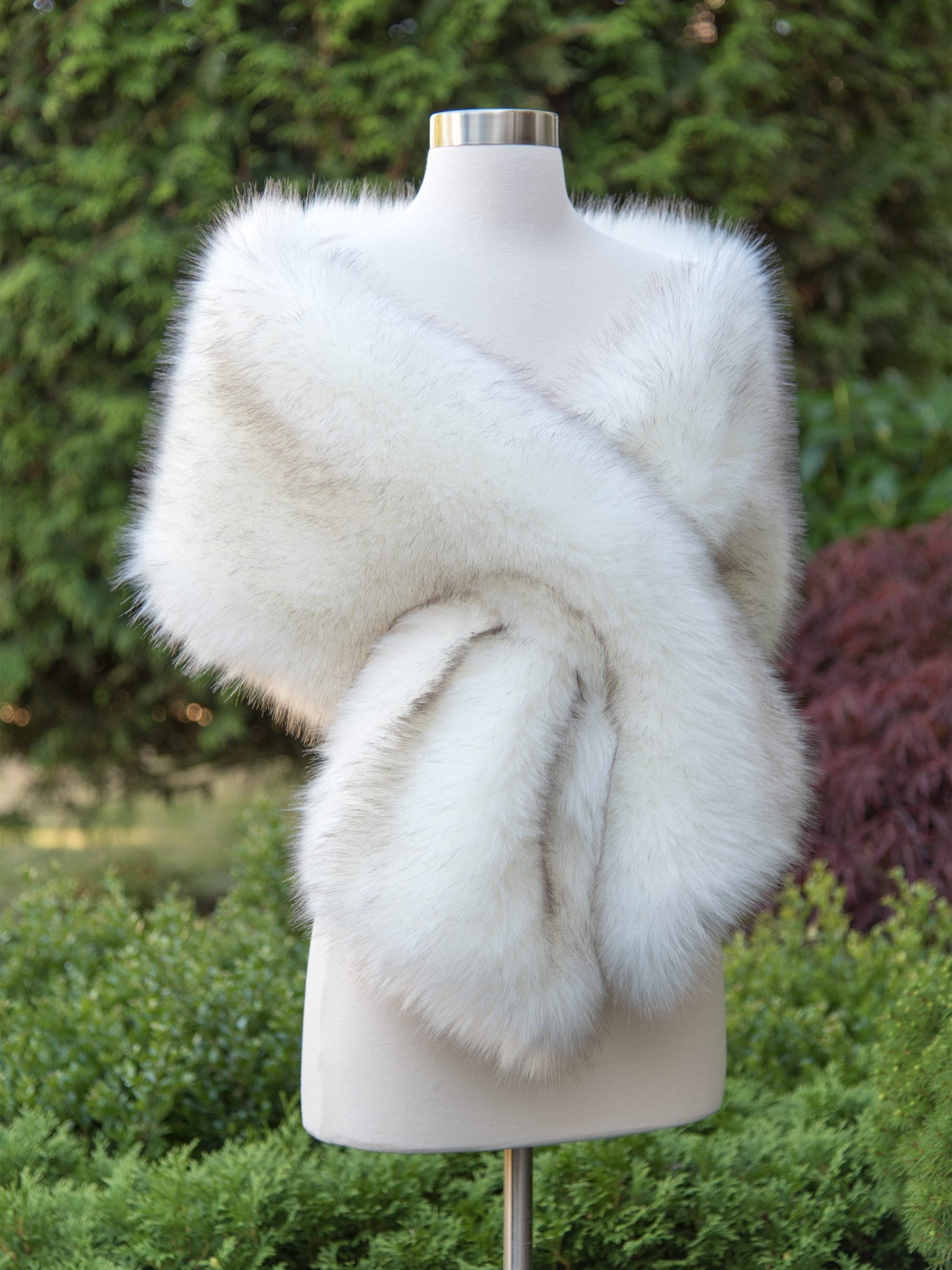 Ivory Faux Fur Bridal Wrap, Wedding Fur Shawl, Ivory Fur Wrap, Bridal Faux Fur Stole, Wedding Cape B005-Ivory