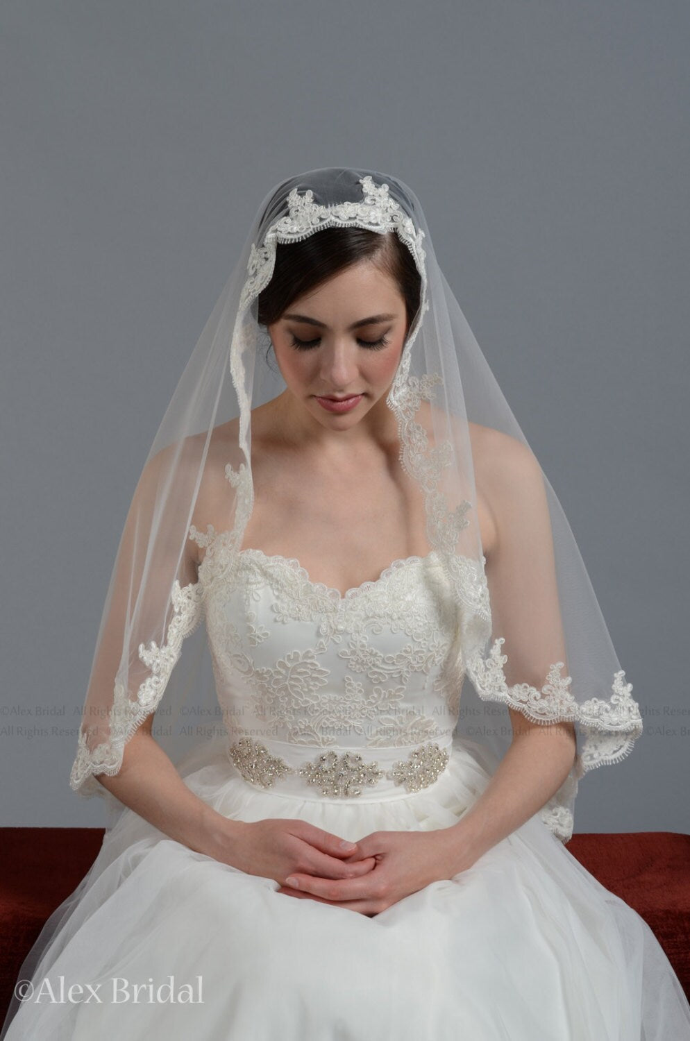 wedding veil, bridal veil, mantilla veil, fingertip length veil, wedding veil white, wedding veil ivory, chapel length veil