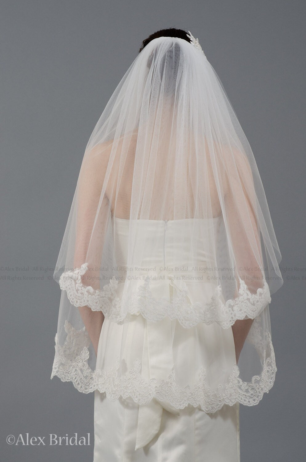 mantilla veil, bridal veil, wedding veil, ivory veil, lace veil, alencon lace, wedding veil ivory, wedding veil lace, elbow veil V041