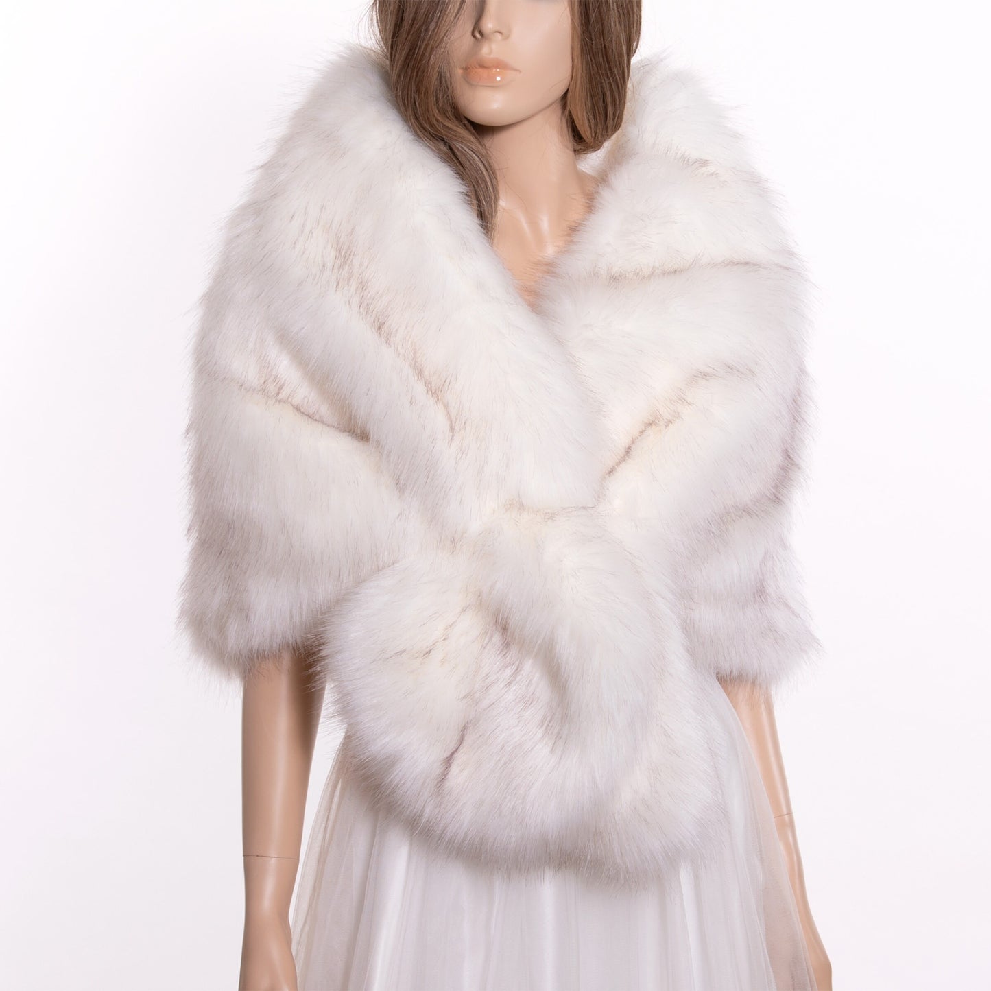 20" wide faux fur shawl light ivory faux fur wrap faux fur shrug wedding faux fur shawl bridal faux fur stole bridal wrap wedding cape